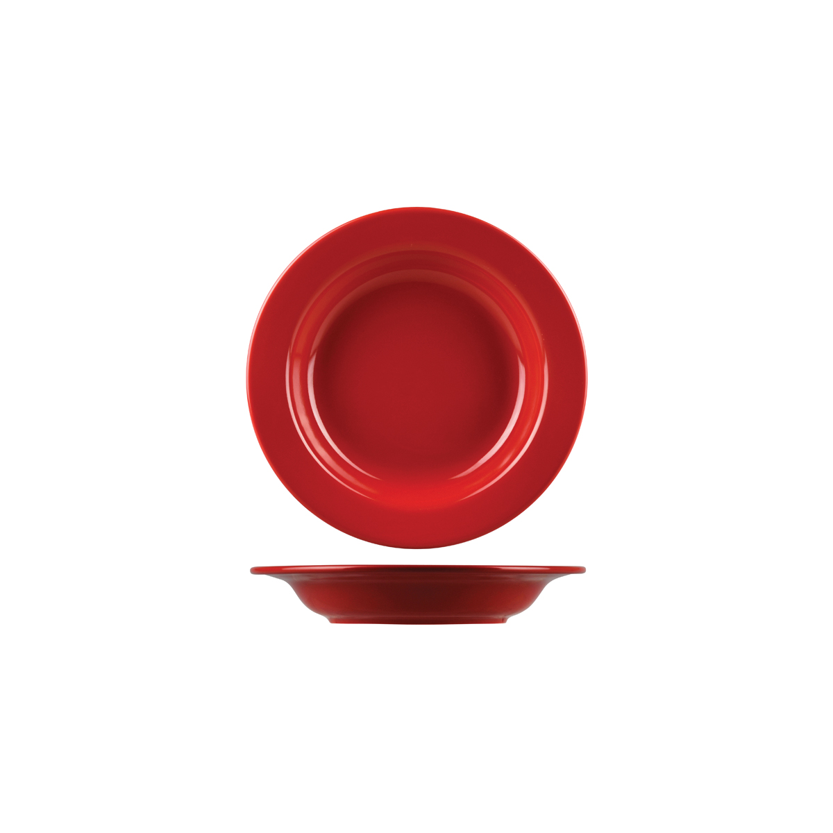 Australian Fine China Flinders Healthcare Red Round Soup Bowl - Wide Rim