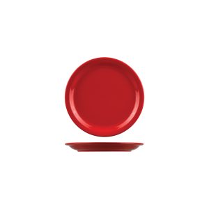 Australian Fine China Flinders Healthcare Red Savoy Round Plate - Narrow Rim