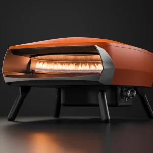 Etna Rotante 16" Gas Pizza Oven w/ Twin Burner & Rotating Stone - Orange