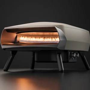 Etna Rotante 16" Gas Pizza Oven w/ Twin Burner & Rotating Stone - Grey
