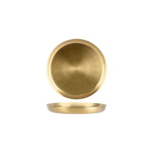 Round Serving Tray Satin Brass 265x30mm
