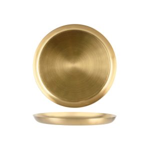 Round Serving Tray Satin Brass 365x30mm