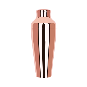 Parisian Cocktail Shaker 2pc 500ml Rose Gold