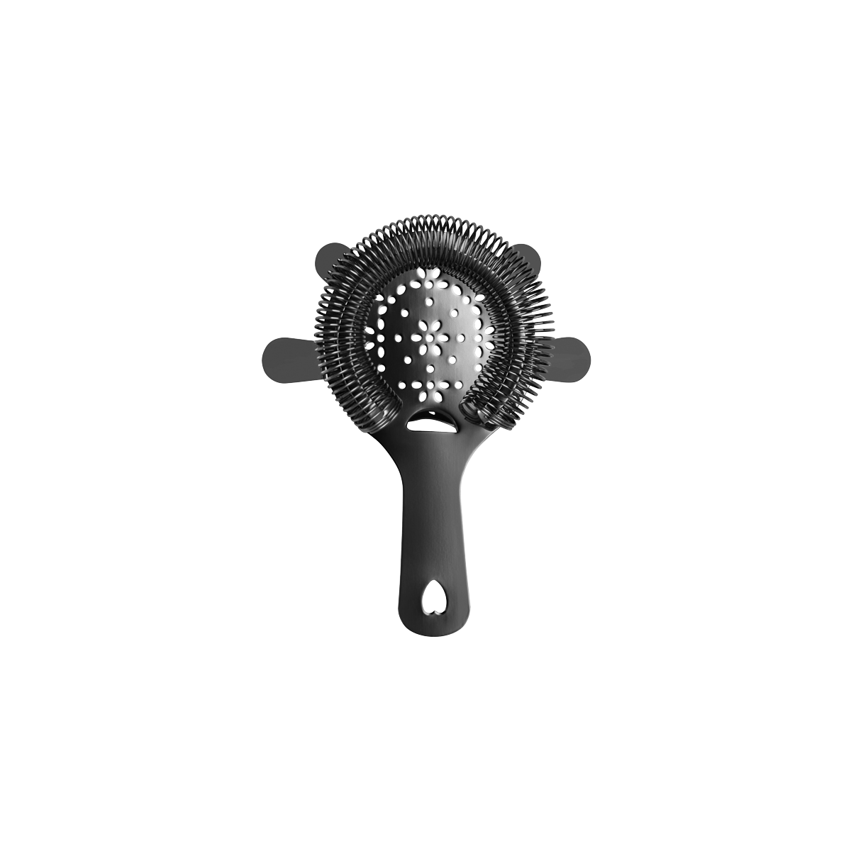 4 Prong Hawthorn Strainer with Flat Handle Gunmetal