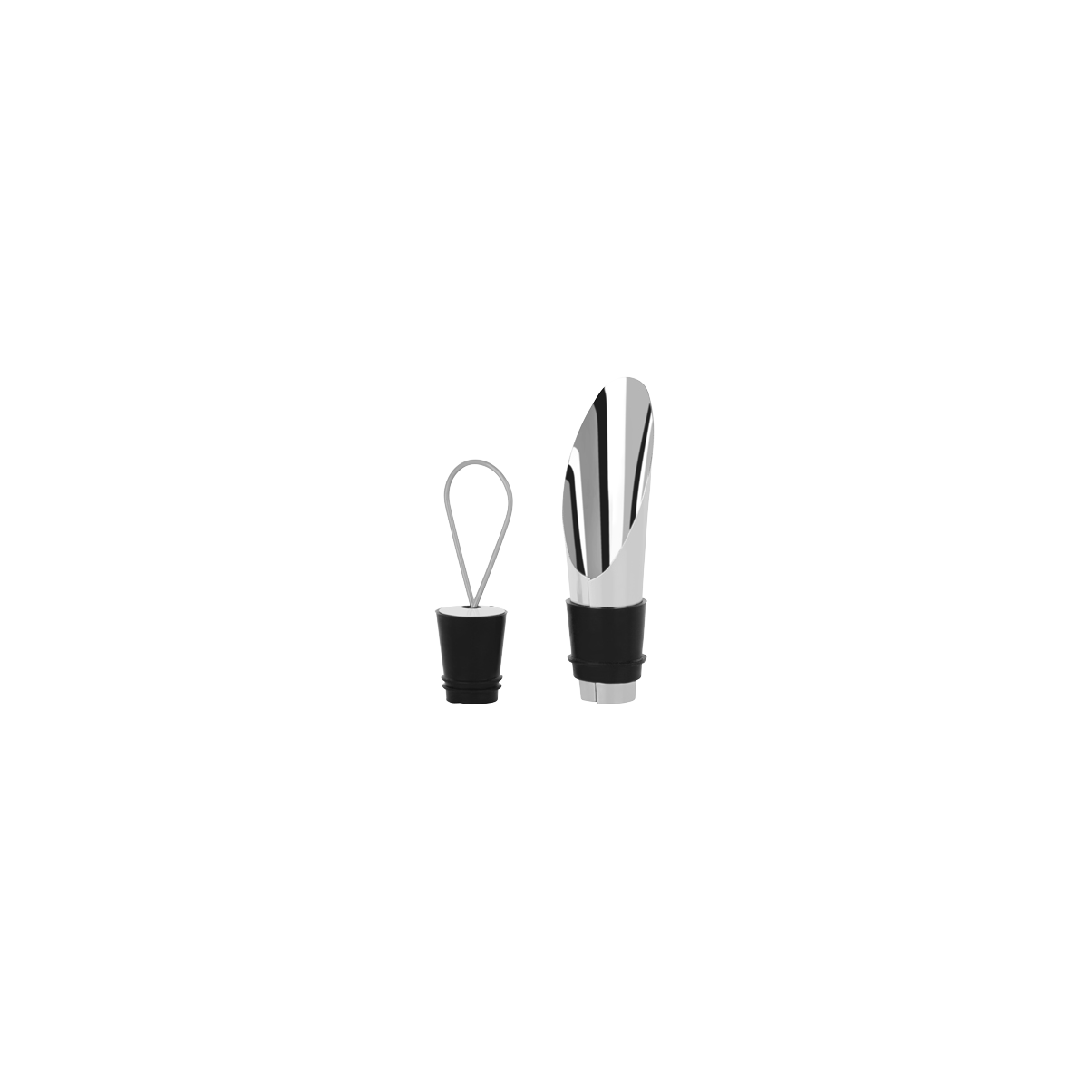 Wine Stopper with Pouring Spout Stainless Steel