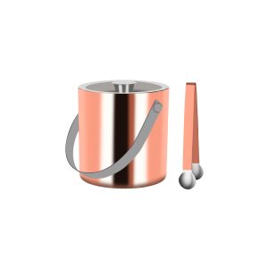 Double Wall Ice Bucket with Tong Rose Gold