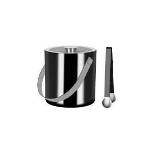 Double Wall Ice Bucket with Tong Gunmetal