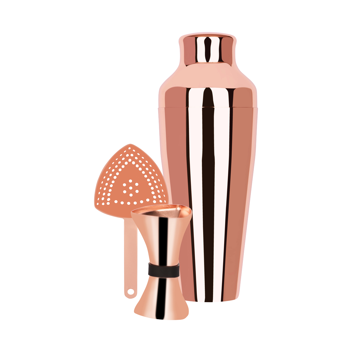Cocktail Set 3pc Rose Gold