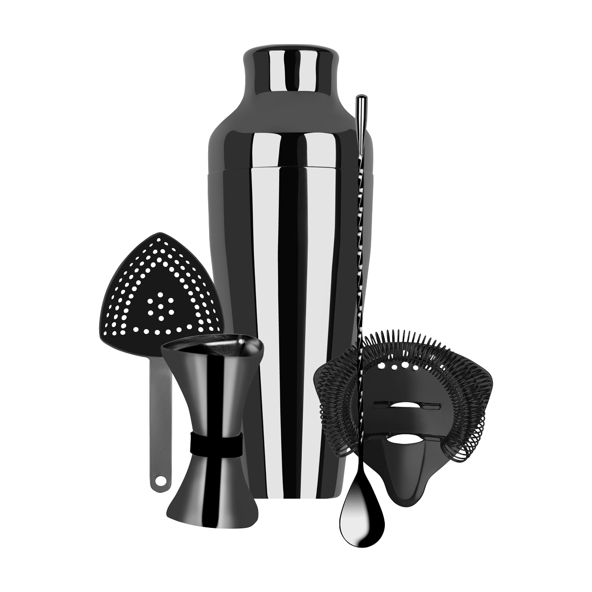 Cocktail Set 5pc Gunmetal