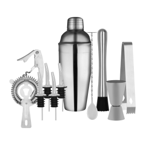 Cocktail Set 11pc Stainless Steel In Bartender Bag