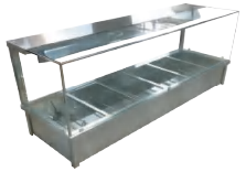 JASPER WET HOT FOOD DISPLAY 2060 MM BM6 HOLDS 6 x 1/1 GN PANS (PANS NOT INCLUDED) 15 AMP