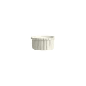 Duraceram Ivory Souffle Dish - Ribbed