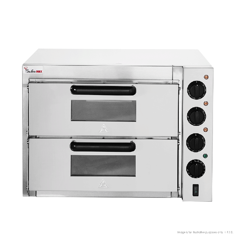 BakerMax Compact Countertop Double Deck Electric Pizza Oven EP-2T/15