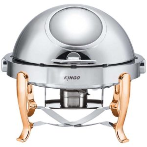 KGS6803 Round Chafing Dish with Gilt Legs