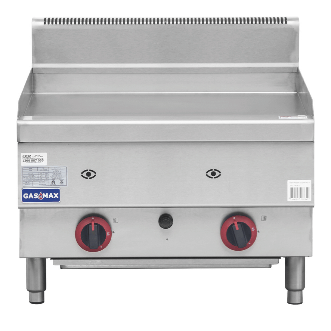 GASMAX Benchtop 2 Burner Griddle 600mm - JUS-TRG60ELPG
