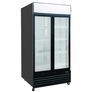 LG-1000BG Large Two Glass Door Colourbond Upright Drink Fridge - Black