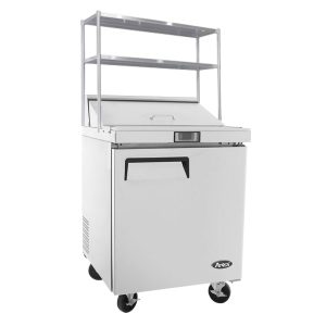 ATOSA 1 DOOR SANDWICH PREP TABLE FRIDGE WITH OVER SHELF MSF8301OS