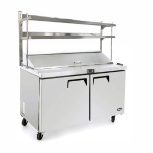 ATOSA 2 DOOR SANDWICH PREP TABLE FRIDGE WITH OVER SHELF MSF8302OS