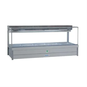 Roband Square Glass Refrigerated Display Bar - Piped and Foamed only (no motor), 12 pans