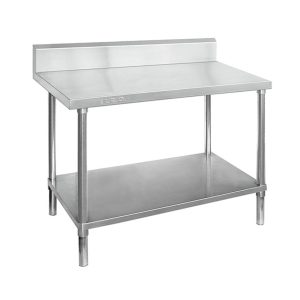 Economic 304 Grade Stainless Steel Tables with Splashback 600 Deep - SSTable6SB-EC