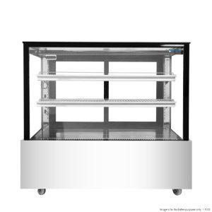 Bonvue Black Trim Square Glass Cake Display 2 Shelves - SSU120-2XB