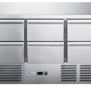FED-X Six Drawer Compact Workbench Fridge - XGNS1300-6D