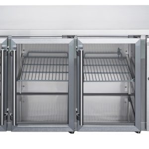 FED-X Three Glass Door Bench Fridge Stainless Steel - XUB7C18G3V